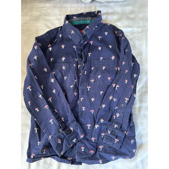 Little Bird Button Up Mushroom Shirt 4-5 - Picture 2 of 3